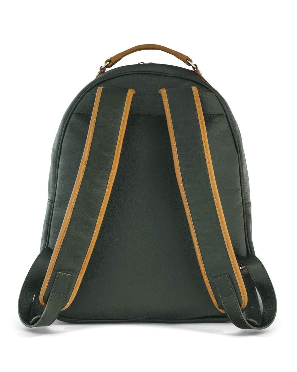 Dark green clearance leather backpack