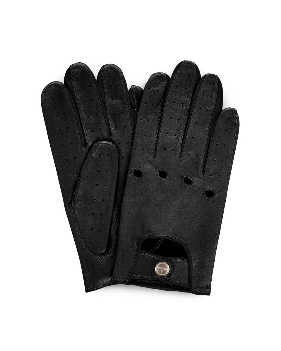 Leather driving gloves black factory Small