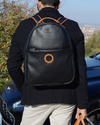 GLOBETROTTER - Full-grain Leather Backpack - Black/Camel