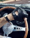 BAD ONE - Fingerless Leather Driving Gloves - Black